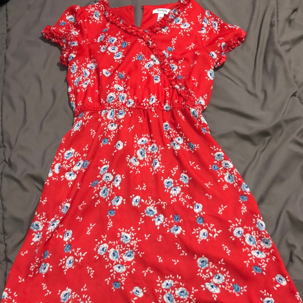 Red flower dress